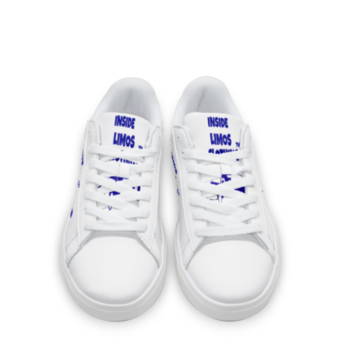 INSIDE LIMOS CLOTHING TM LOW TOP SNEAKERS- WHITE NAVY -SERIES-ITY 2050