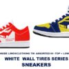ASSORTED -WHITE WALL TIRES -HI TOP + LOW TOP SNEAKERS