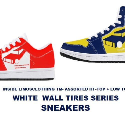 ASSORTED -WHITE WALL TIRES -HI TOP + LOW TOP SNEAKERS