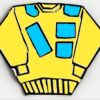 LIMO /LIMOUSINE INTERNATIONAL TM- LEATHER SWEAT SHIRT -YELLOW /CYAN BLUE #LS19A