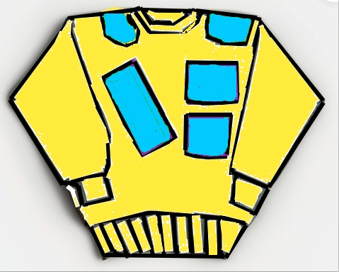 prototype sweatshirt 19 LIMO /LIMOUSINE INTERNATIONAL TM- LEATHER SWEAT SHIRT -YELLOW /CYAN BLUE #LS19A