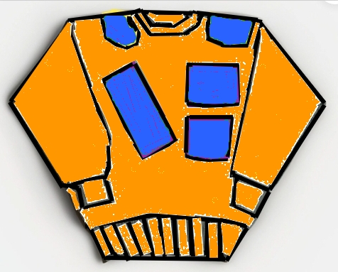 prototype sweatshirt 22 LIMO /LIMOUSINE INTERNATIONAL TM- LEATHER SWEAT SHIRT - ORANGE/BLUE #LS 15A