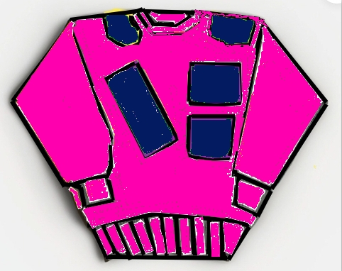 LIMO/LIMOUSINE INTERNATIONAL TM- LEATHER SWEAT SHIRT -MAGENTA /NAVY #22A