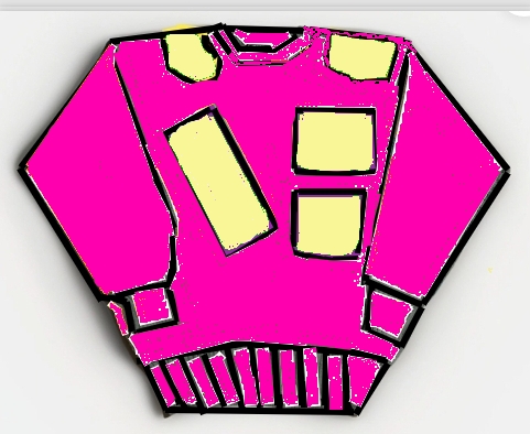 prototype sweatshirt 33 LIMO /LIMOUSINE INTERNATIONAL TM- LEATHER SWEAT SHIRT - MAGENTA/YELLOW # LS 23A