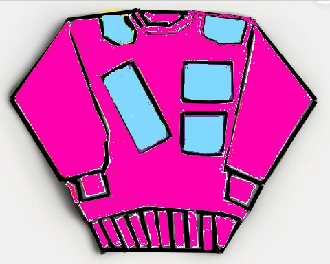 prototype sweatshirt 34 LIMO /LIMOUSINE INTERNATIONAL TM- LEATHER SWEAT SHIRT - MAGENTA /LIGHT BLUE #LS 11A